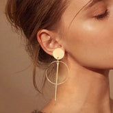Round Drop Gold Simple Jewelry Female Fashion AccessOries Girls Brincos Earring